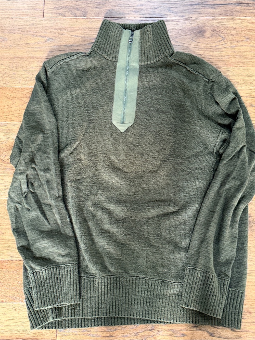 Banana Republic Men's XL Olive Quarter-Zip Cotton Knit Sweater